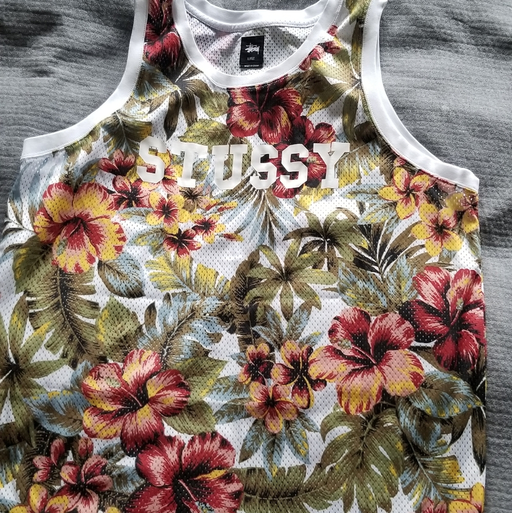 Stussy floral design tank top jersey